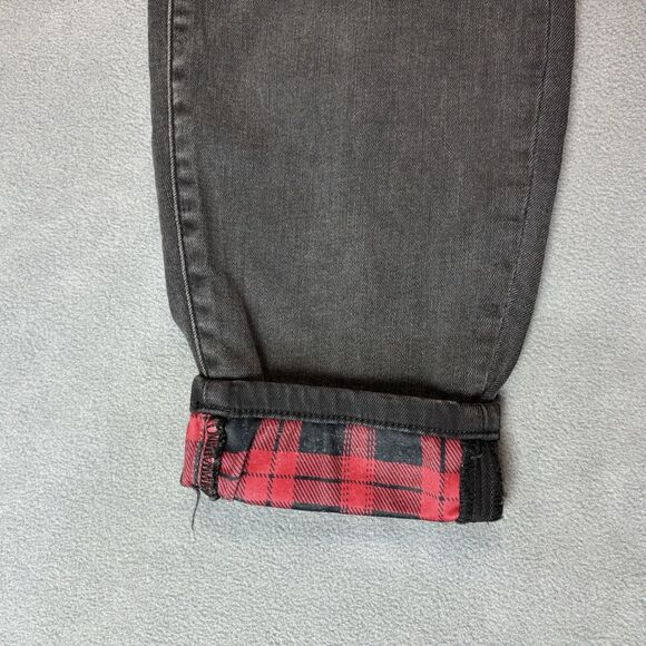 Judy Blue Jeans Size 16W Skinny Fit Distressed Buffalo Plaid Black Stretch - Picture 3 of 12